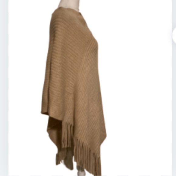 NWT Time and Tru Tan Poncho with Fringe Size L/XL - Picture 7 of 14